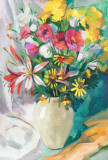 Tablou canvas Flori salbatice, multicolore, pictura, buchet, 60 x 90 cm