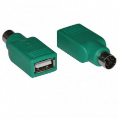 Adaptor Tastatura USB (mama) la PS2 (tata) DeTech-17131 Negru foto