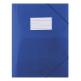 Mapa plastic cu elastic pe colțuri și etichetă Donau A4 480 microni albastru