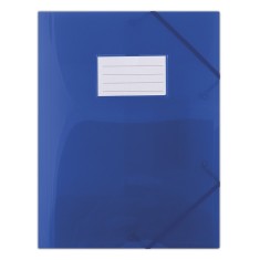 Mapa plastic cu elastic pe colțuri și etichetă Donau A4 480 microni albastru