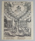 &quot;Arborele genealogic al regilor Frantei&quot; gravura 1589, Istorice, Cerneala, Altul