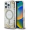 Husa pentru iphone 16 pro max - guess hardcase resin bottom glitter magsafe - gold