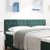 VidaXL Cap de pat LED cu buton din cristal, tapițat cu catifea verde de 80 cm