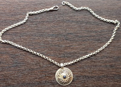 (12) LANTISOR DIN ARGINT CU PANDATIV, DAMA, VINTAGE, MARCAJ ARGINT 925, 30 GRAME foto