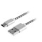 Cablu de incarcare si transfer de date GoGEN USB / USB-C, 1 m, impletitura textila, argintiu