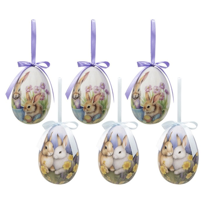 Set 6 oua decorative Paste plastic multicolor &Oslash; 7x10 cm