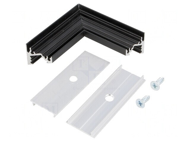 Conector 90&deg; Aluminiu Negru CORNER10