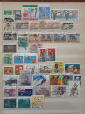 Australia si Noua Zeelanda - 60 timbre stampilate deparaiate foto