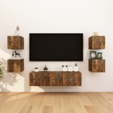 vidaXL Comode TV montaj pe perete 8 buc. stejar fumuriu 30,5x30x30 cm