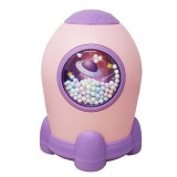 Pusculita decorativa Pufo Racheta Buclucasa, deschidere cu parola, 18 cm, roz/mov