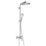 Set de dus fix si mobil cu baterie monocomanda HANSGROHE seria CROMATTA E 240 1 JET