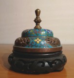 Vas asiatic imperial | bronz si email cloisonn&eacute;| piesa veche si rara