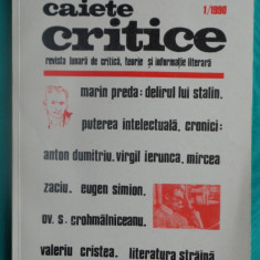 Revista Caiete Critice Nr 1 din 1990 ( Mircea Dinescu Virgil Ierunca etc )