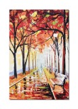 Cumpara ieftin Tablou pictat manual, Pe aleea din parc, 60x40cm ulei pe panza in cutit efect 3D