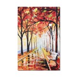 Tablou pictat manual, Pe aleea din parc, 60x40cm ulei pe panza in cutit efect 3D