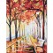 Tablou pictat manual, Pe aleea din parc, 60x40cm ulei pe panza in cutit efect 3D
