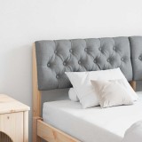 VidaXL Tăblie tapițată Gri deschis 135 cm Lemn de pin masiv 879179