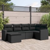 Cumpara ieftin Gossi set mobilier de gradina cu perne, 6 piese, negru, poliratan
