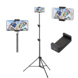 Trepied foto video 180 cm aluminiu negru cu suport telefon reglabil 5.3, 8 cm, filet universal 1 4, stabil, capacitate 3 kg
