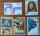 INDIA-1973 ''LOT -5 timbre-arta''-stampilate.--Vezi-Scan