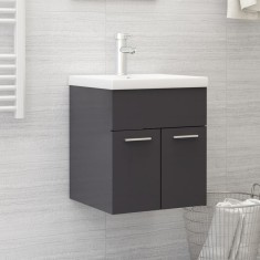 vidaXL Dulap de chiuvetă, gri extralucios, 41x38,5x46 cm, PAL 804646