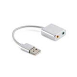 Cablu adaptor USB 2.0 - placa de sunet audio 7.1 virtual 10cm aluminiu WELL