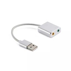 Cablu adaptor USB 2.0 - placa de sunet audio 7.1 virtual 10cm aluminiu WELL