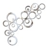 Set 24 Stickere Decorative Oglinda Argintie YATOVUR, Acril, 2.5-14cm, Forme Geometrice, Detasabile, Living, Bucatarie, Baie