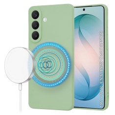 Husa silicon Samsung Galaxy S26 Plus Asteroid GSM SoftFlex MagSafe, verde deschis