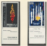 Israel 1962 Mi 256/57 + tab MNH - Ziua Eroilor si Martirilor