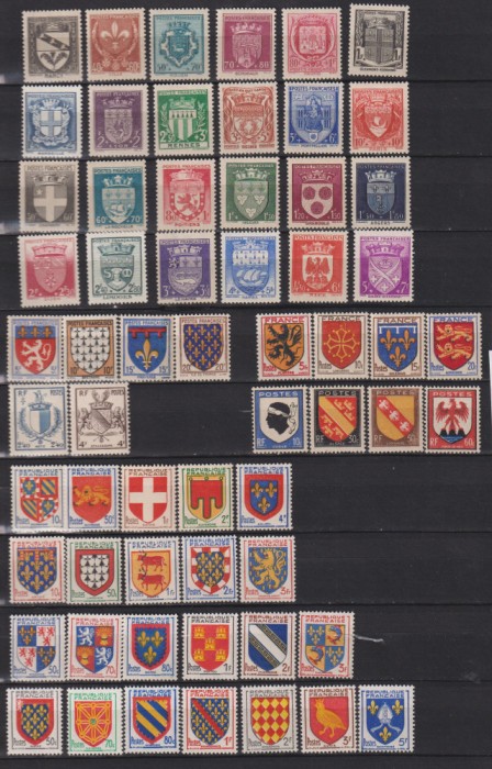 FRANTA HERALDICA SERII PERIOADA 1941-1966 MNH