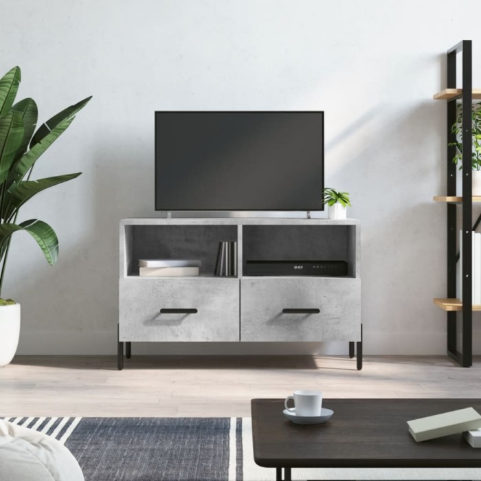 vidaXL Comodă TV, gri beton, 80x36x50 cm, lemn compozit 828984