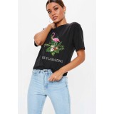 Tricou dama negru - Be Flamazing - L