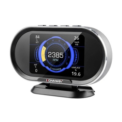 Display Konnwei KW206, OBD2, Ecran HUD LCD 3.2&amp;quot;, Test 0-100, 92 Date Afisate, Afisare/Stergere Erori, Luminozitate Automata, Auto Sleep foto