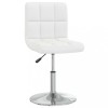 Scaun Masa Bar Alb Piele Ecologica, Rotativ, Reglabil, Otel Cromat 40x43x85.5 cm