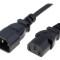 Cablu IEC C13 mamă - IEC C14 tată 1,8m 10A negru 3x0,75mm2 PVC