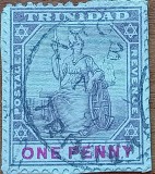 Colonie-Britanica-1898-''TRINIDAD -Timbru vechi'-LOT 1Val.''-STAMPIL--VEZI SCAN