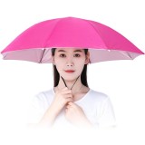 Umbrela de Cap, Diametru 69 cm, Snur Reglabil de Cap, Protectie UV/Ploaie, Roz