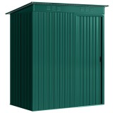Outsunny Căsuță de Grădină 1.37m&sup2; din Metal, Montare Ușoară, Spațiu de Depozitare Unelte Grădină cu Ventilație, Ușă Culisantă, Acoperiș &Icirc;nclinat și Mă