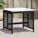 VidaXL Scaune de grădină cu perne, 4 buc. negru 41x41x36 cm poliratan
