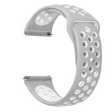 Curea silicon, compatibila Huawei Watch Fit 3, adaptor inclus, telescoape Quick Release, Gri/Alb