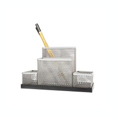 Suport pentru accesorii de birou metalic mesh Forpus 30556 silver foto