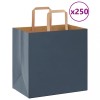 vidaXL Pungi H&acirc;rtie Albastre cu M&acirc;nere, 26x17x25cm, 250 Buc, Kraft 100 g/mp, Sarcina 7kg, Cadou, Cumpărături