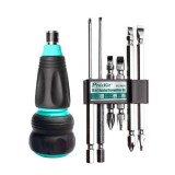 Set Surubelnita cu Clichet 10 in 1 Pro&#039;sKit, Lame Magnetice Cr-V, Maner Antiderapant, Capete Duble PH1, PH2, SL5, SL6, Profesional