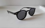 Ochelari de soare Vintage Rotunzi Negri, Unisex, Protectie UV 100%