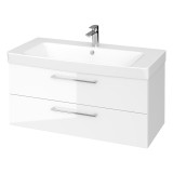 Baza si lavoar CSB3091 - 100 cm,suspendat, sertare, alb