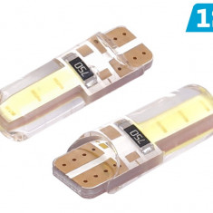 Bec Vision W5w (t10) 12v 2x Cob Led, Alb, Carcasă Din Silicon, 2 Buc. 58960