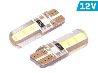 Bec Vision W5w (t10) 12v 2x Cob Led, Alb, Carcasă Din Silicon, 2 Buc. 58960 foto