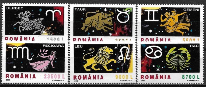 B0326 - Romania 2002 - Zodiac II 6v.neuzat,perfecta stare