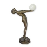 Lampa Art Deco femeie din bronz patinat TBB-173
